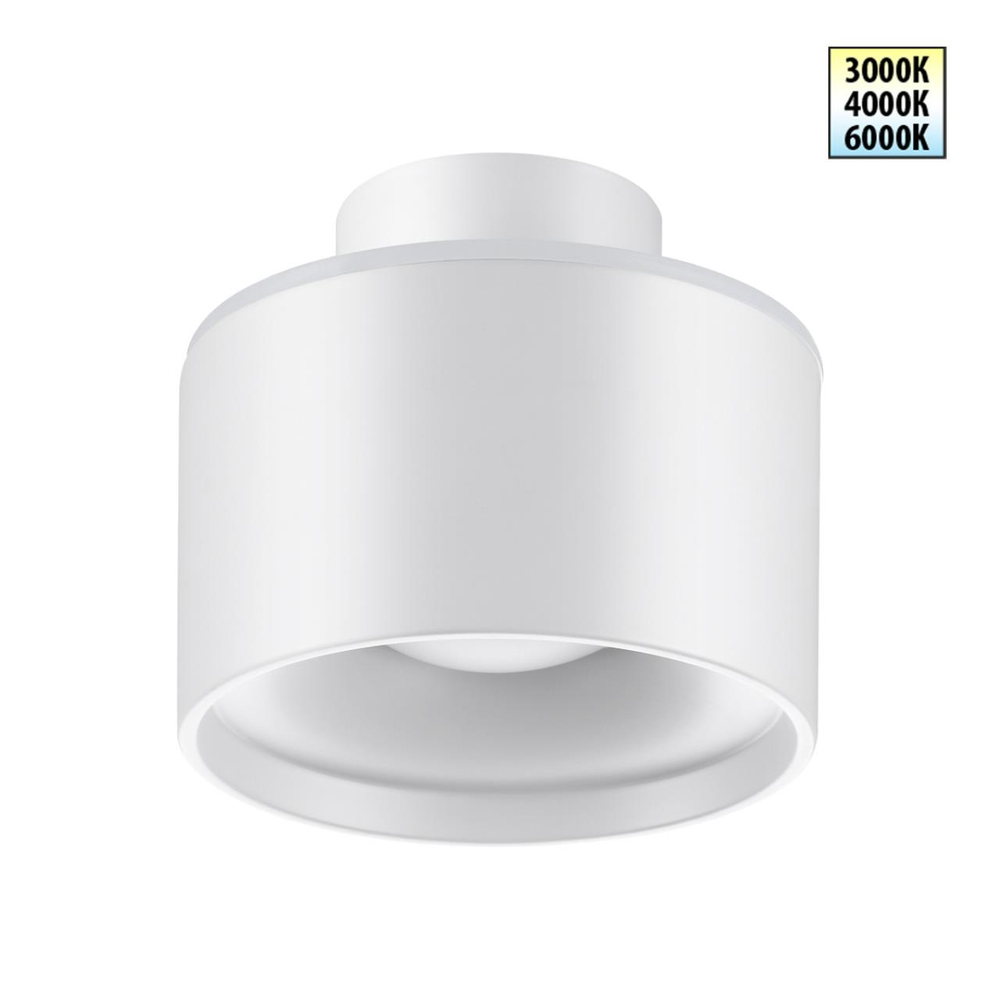 358970 OVER NT22 350 белый Светильник накладной с переключ. цв. температуры IP20 LED 3000К\4000К\6000К 12W вниз + 3W вверх 110-265V GIRO