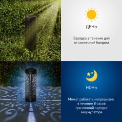 Светильник уличный ЭРА ERASF22-39 на солнечной батарее садовый Восток 19 см | Садовые декоративные светильники