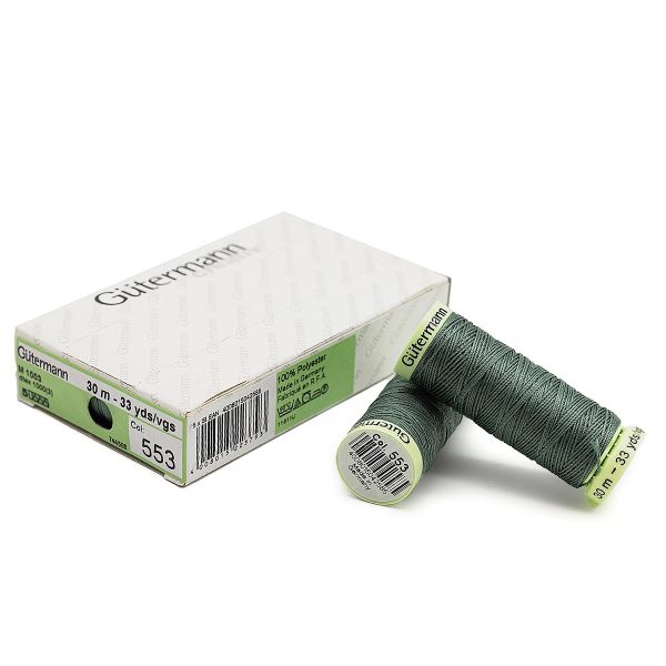Нитки отделочные Gutermann Top Stitch 30 (30 метров), 5 кат. | 553 св.серо-зеленый