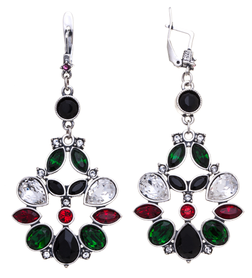 "Нант" серьги в серебряном покрытии из коллекции "Пастель" от Jenavi  с английским замком