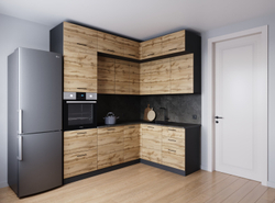 Кухонный гарнитур угловой Крафт 2200х1700 столешница 26мм