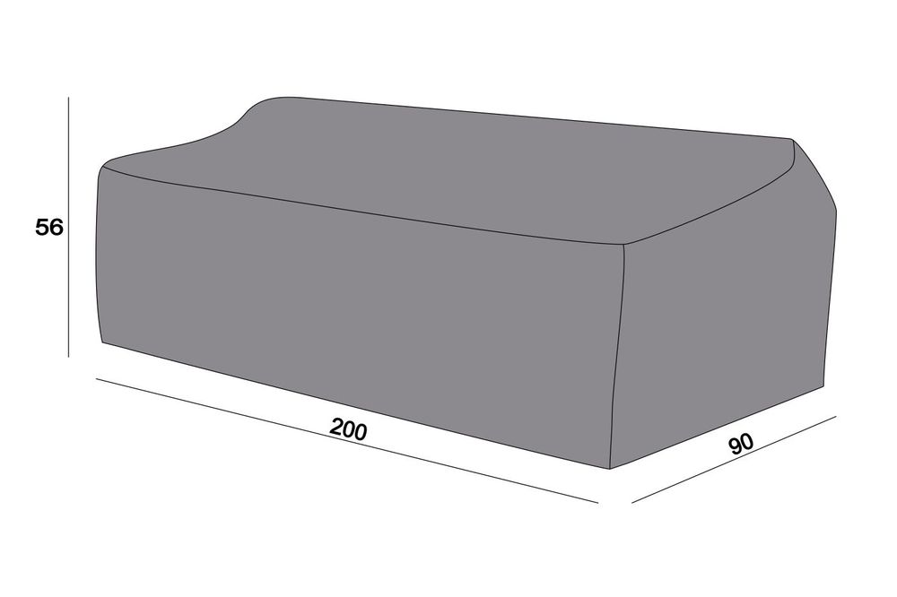 Защитный чехол на диван Гранада, трехместный 200×90×56 см, цвет серый