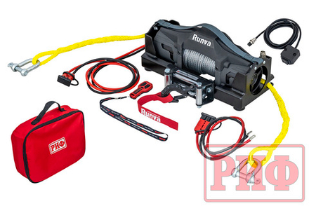 Лебёдка переносная 6000F c площадкой, стальной трос РИФ