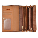 Коричневый кошелёк женский лаковый Coscet нат.кожа CS18-201C