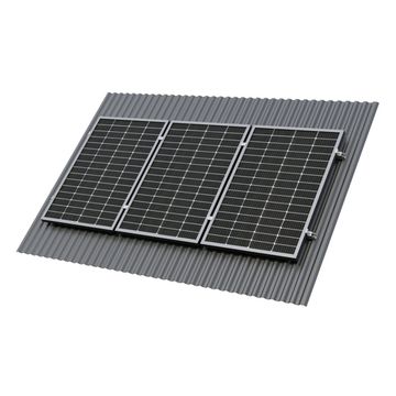 Крепёж трёх солнечных батарей 100-200 Вт на наклонную крышу. 70 мм, фото №723152502