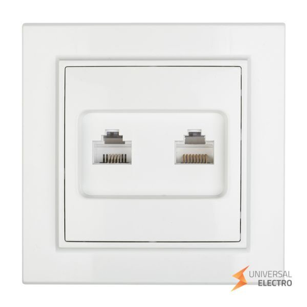 Минск Розетка RJ-45+Phone СП белая EKF Basic