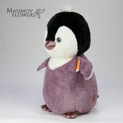 Пингвиненок сиреневый 60 см