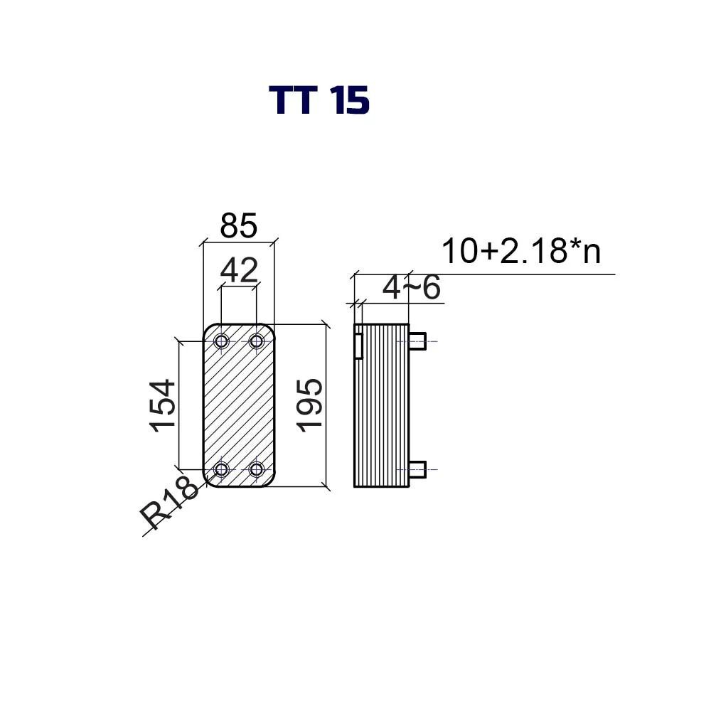 Теплообменник паяный ТТ15-18H-3,0