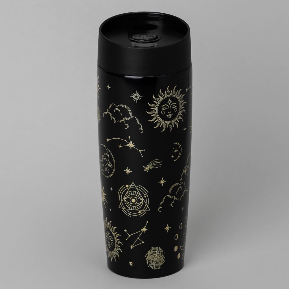 ТЕРМОКРУЖКА AGNESS "SUPERNOVA BLACK" 360МЛ, КОЛБА НЕРЖ.СТАЛЬ 18/10