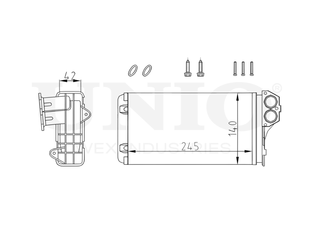 Радиатор отопителя UNIO RAD-20028