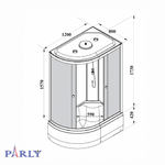Душевая кабина PARLY EC1221R (120х80х215)