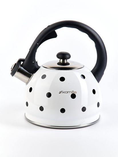 Чайник 2 л. из нержавеющей стали со свистком Kamille KM-1070 и нейлоновой ручкой