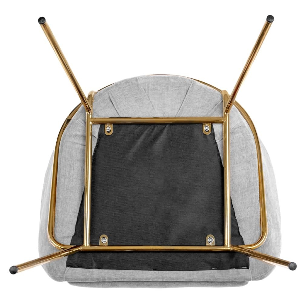 Стул-полукресло Martin серый шенилл, золотые ножки