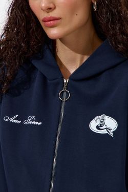 Худи укороченное "Âme Sirène" цвета нейви