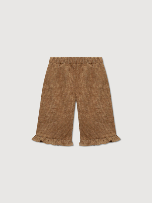 Вельветовые брюки с рюшками, Кэмел