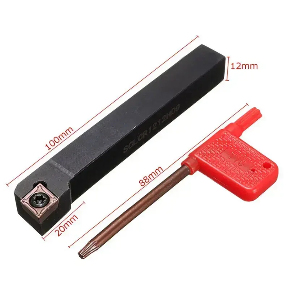 (Q H Y S) Держатель токарного станка SCLCR1212H09 10 шт. лезвиями CCMT09T304-PM Вставка с ЧПУ 100 мм