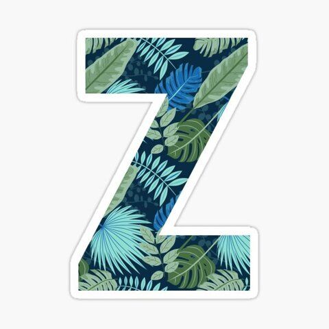 Наклейка Z (джунгли синяя)