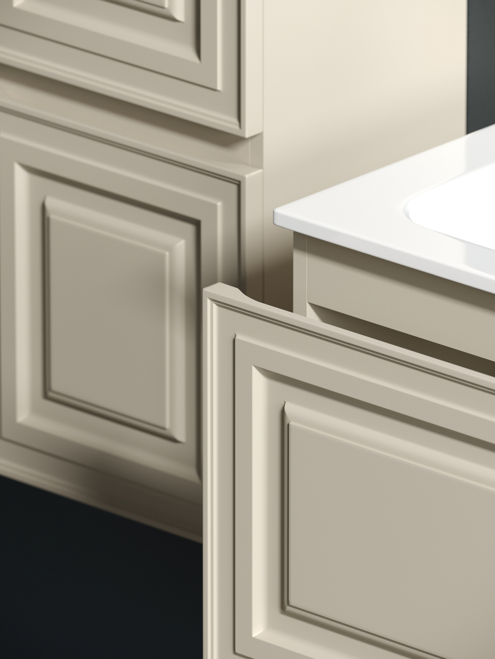 Тумба с раковиной Sancos Very 100 см VR100RCE правая, beige soft