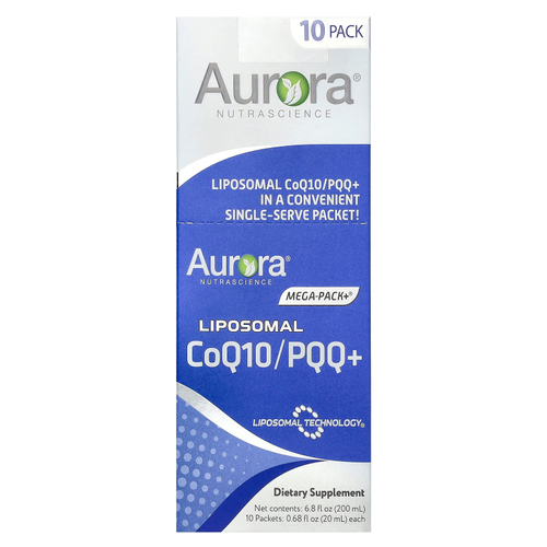 Aurora Nutrascience, липосомальный коэнзим Q10/PQQ+, 10 пакетиков по 20 мл (0,68 жидк. унции)