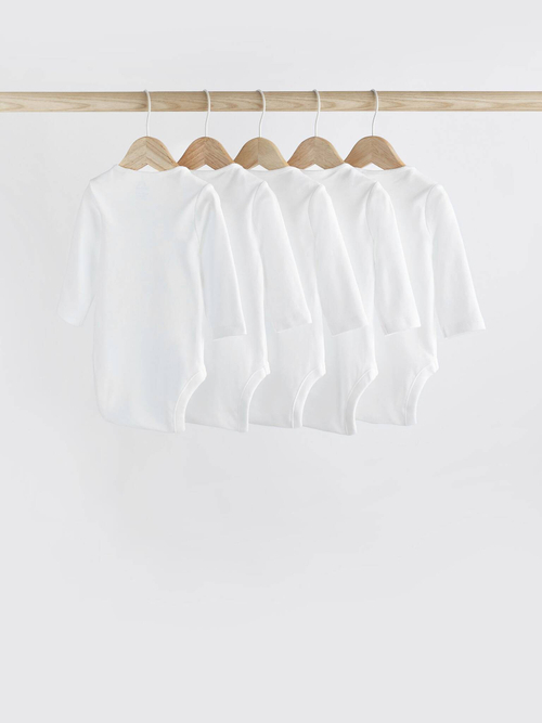 Боди с длинным рукавом для малышей Next 522-046, 5 шт., Белый