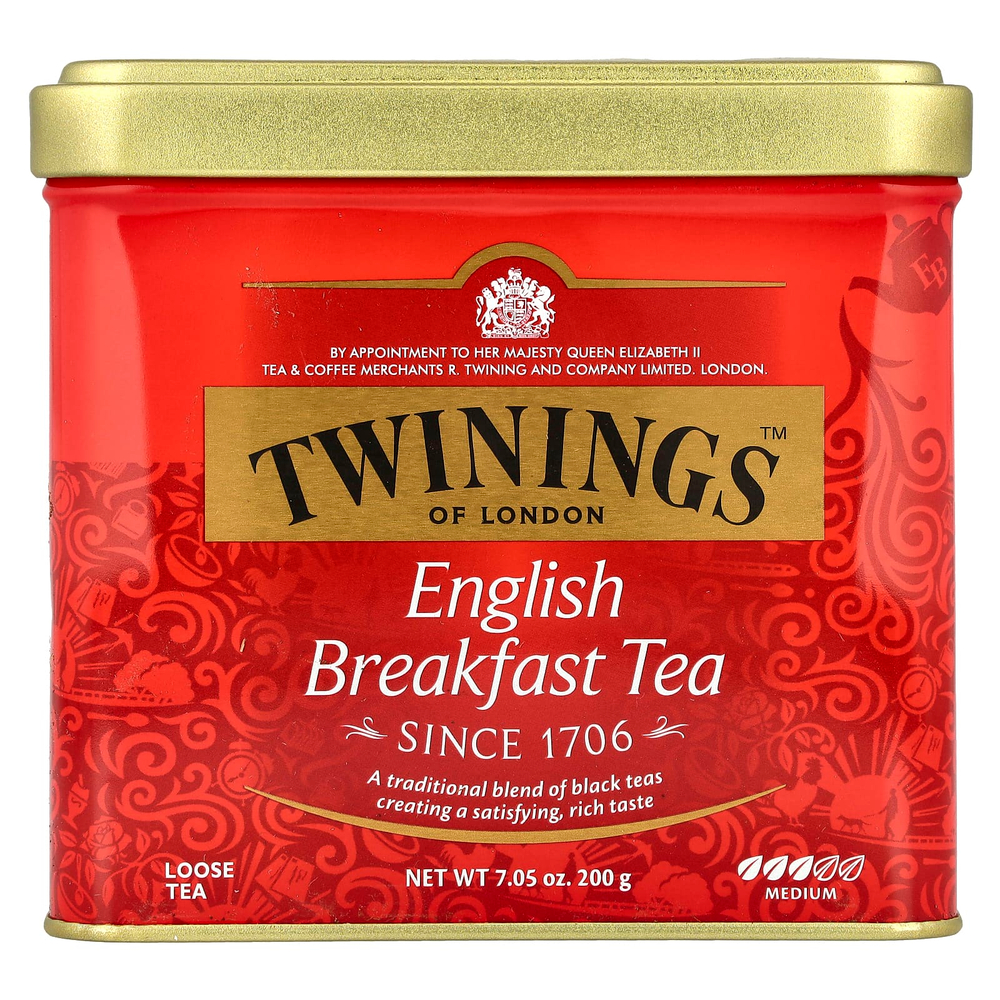 Twinings, рассыпной чай "Английский завтрак", 200 г (7,05 унции)
