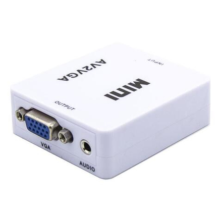 Конвертер  AV2VGA 3RCA (мама) - VGA (мама) белый