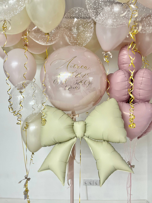 Воздушные шары на выписку песок/пыльная роза №4058