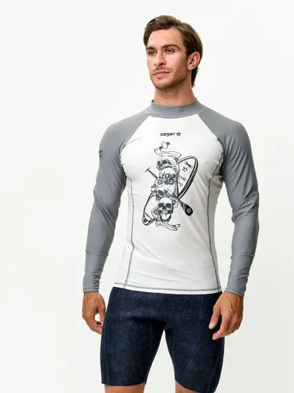 Футболка рашгард лонгслив Sargan Скелетон-Сап UPF 50+ серый