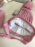 Шапка вязаная со снудом "Заяц"