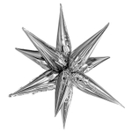 Шар фольгированный Звезда 3D 66 см (Серебряный)