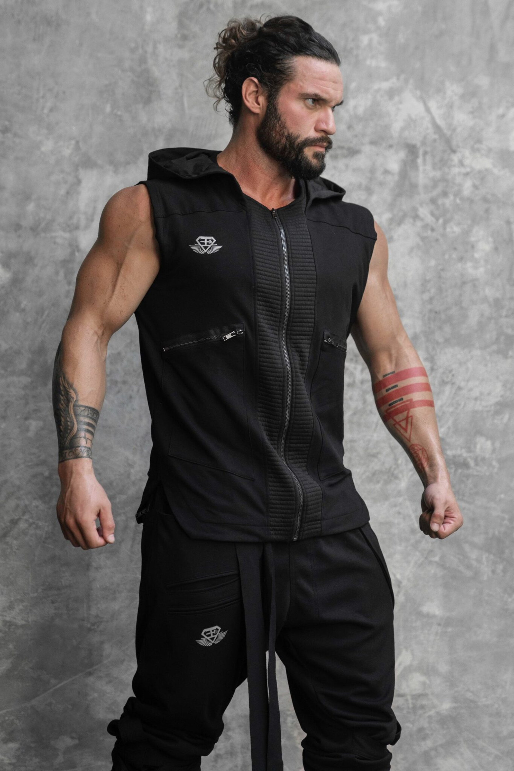 Безрукавка BODY ENGINEERS Atlantis Sleeveless Hoodie Black