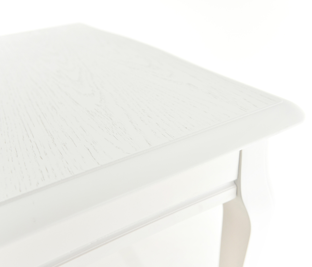 Стол Аврора Кабриоль, Эмаль белая/Патина серебро