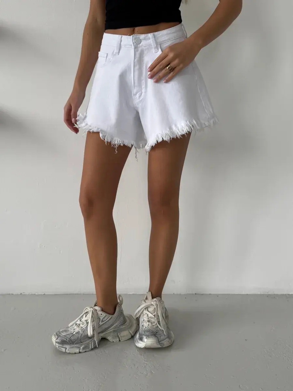 Шорты джинсовые короткие клеш