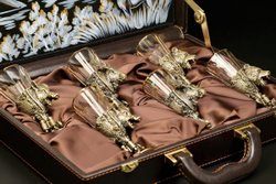 Набор рюмок-лафитников "Трофейная охота" 6 шт. в подарочном кейсе с художественным оформлением