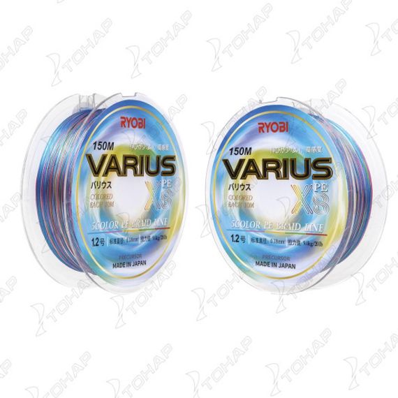 Шнур VARIUS PE8X-150MI 1.2# Multi Colour 0,185мм Ryobi