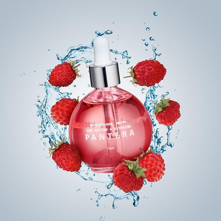 Масло для кутикулы 75мл с натуральной малиной внутри Pantera