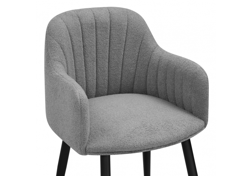 Стул на металлокаркасе Woodville Халли lamb 11, черный, ножки черные