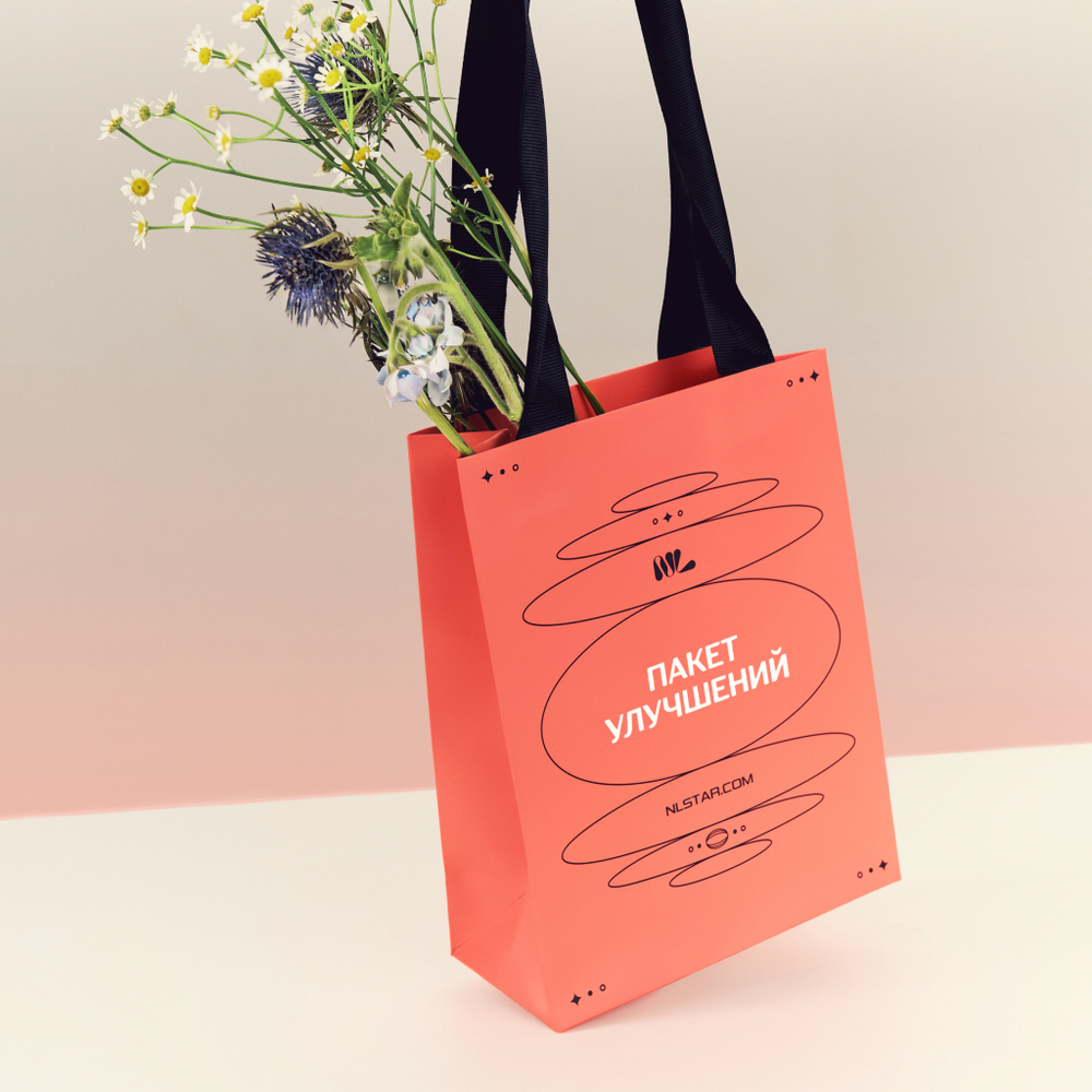 Пакет подарочный фольгированный, размер S