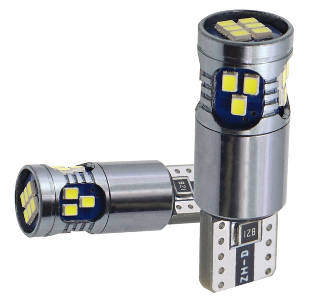 Светодиод 12-24V T10 18SMD 2016 WHITE CAN XLB 2.2w (БИ) (без цок) (бл2шт) ОБМ 6+3+3+3+3 "PA" 9-30v