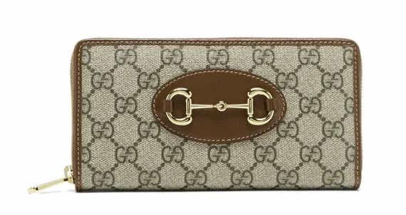 Женский кошелек на молнии Gucci 1955 Horsebit - Supreme