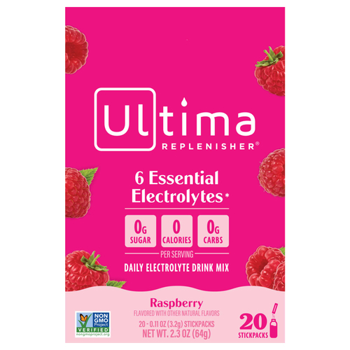 Ultima Replenisher, Смесь электролитов, малина, 20 пакетиков по 3,2 г (0,11 унции)