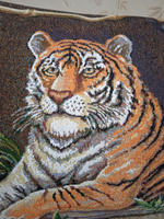 Декоративная гобеленовая наволочка для интерьерной подушки Тигр 68х47