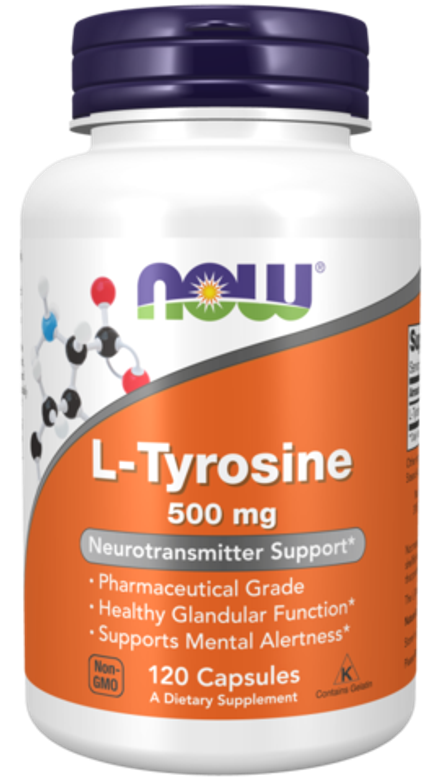 NOW Foods, L-Тирозин, L-Tyrosine 500 mg, 120 капсул