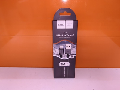Кабель Type-C Hoco X20 Flash (2.4A,3m) black