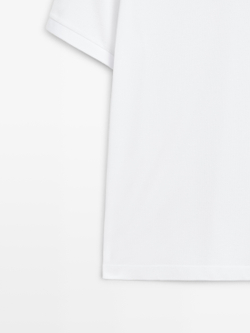 Massimo Dutti Поло из рельефного хлопка, белый