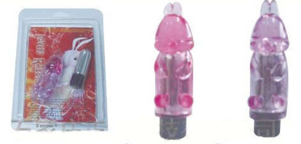 Фиолетовая вибропуля с насадкой Зайчонок