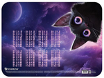 Настольное покрытие д/творчества 43х32см. пластик "Игривый космокотик" фиолетовый, с принтом (School