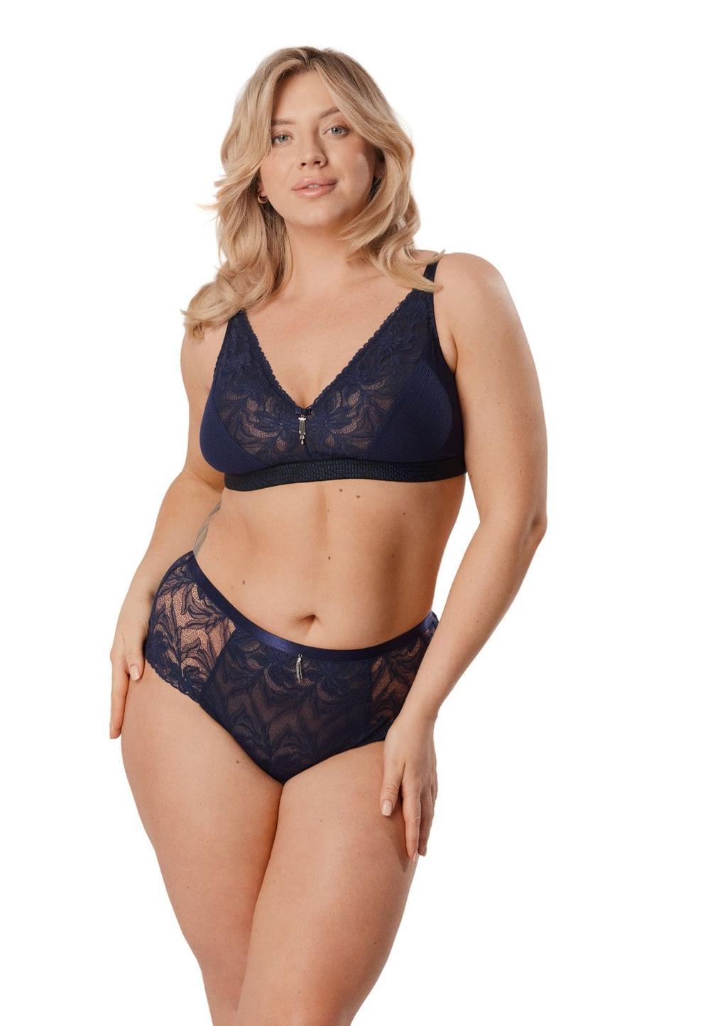 Трусики-слипы Simone с завышенной линией талии (Размер: XXL) (Цвет: темно-синий)