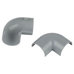 Поворот ЭРА T-90-KK-30-13-F на 90 градусов для полукруглого кабель-канала серый 30х13мм 2шт/комплект