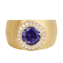 Кольцо с Танзанитом и Бриллиантами, Эмаль, R0178-30/3